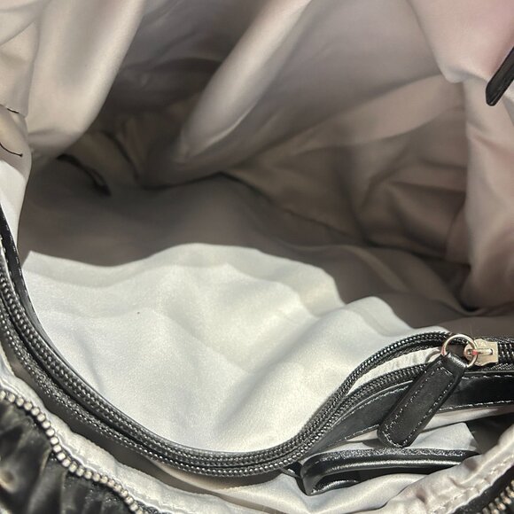 Vtg Calvin Klein #1979 Large Black Tote Bag Vegan Leather Ribbed Design Textured - Picture 8 of 12